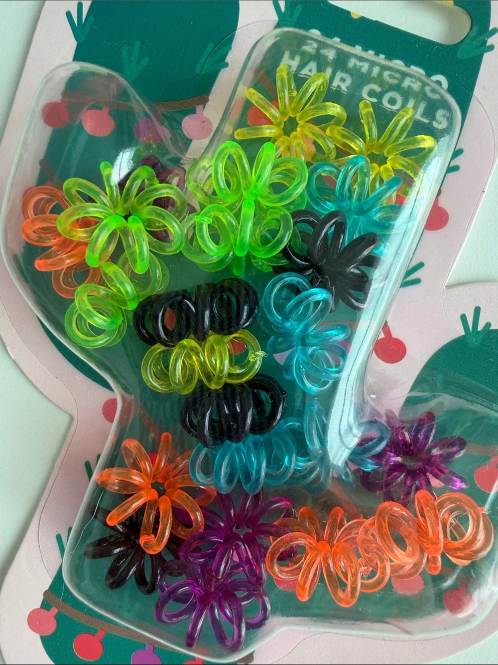 Assorted Neon Micro Hair Coils – 24-Pack - New - Christmas - Stocking - Gift
